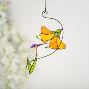 Modern stained glass window hanging